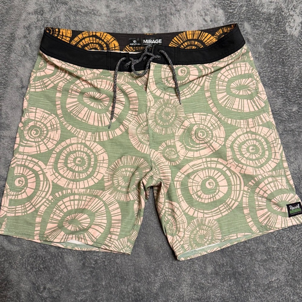 Rip Curl Mirage Ultimate Stretch Boardshorts Men's Size 34‎ Green Swirl Print